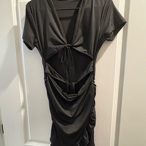 SHEIN Black Cutout Mini Dress